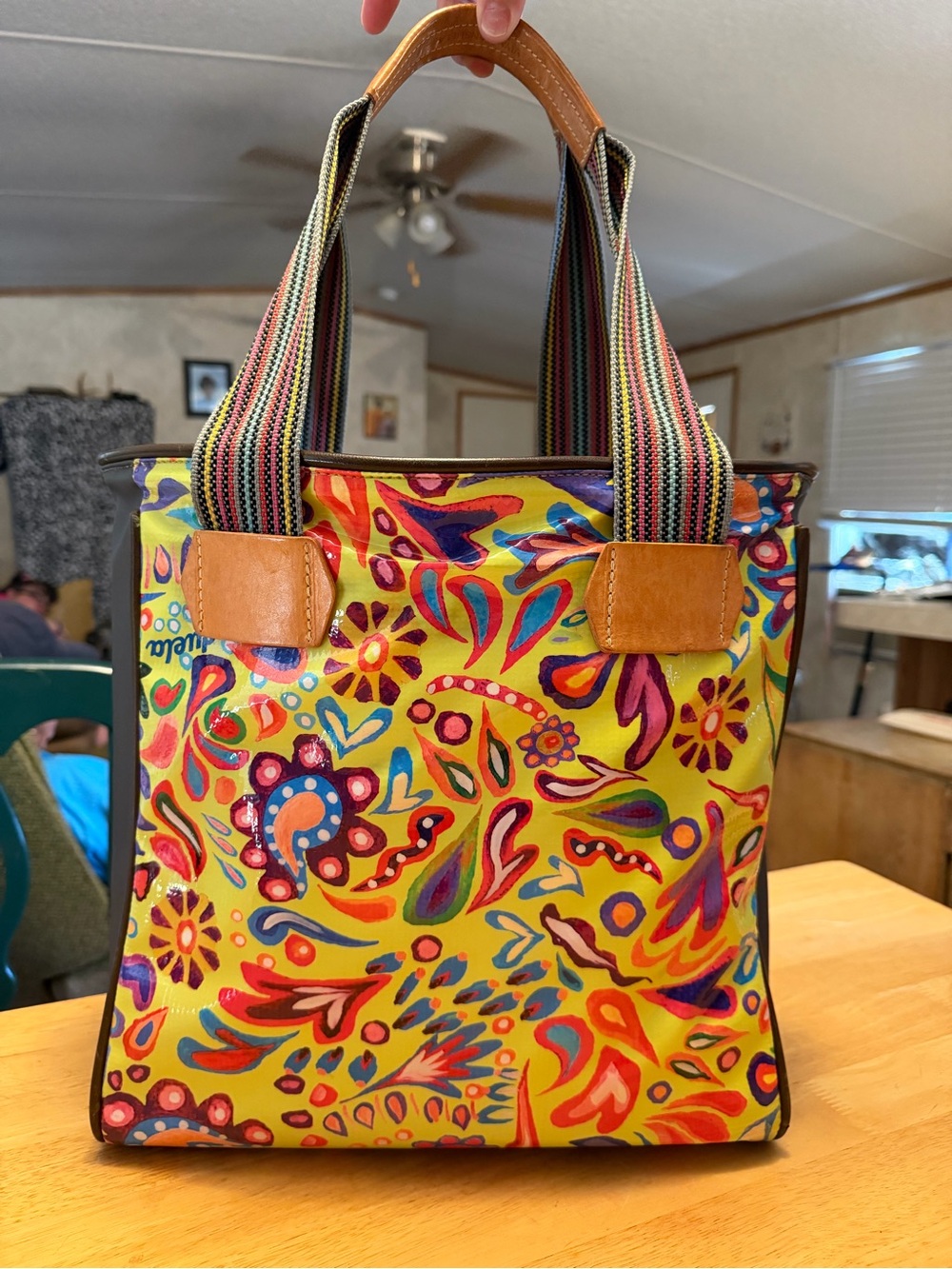Vibrant Yellow Multicolor Floral Tote Bag